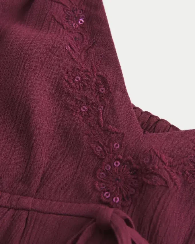 Haut babydoll froissé brillant