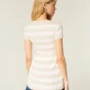 Haut babydoll à manches courtes et col Henley Haut babydoll à manches courtes et col Henley