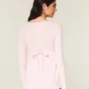 Haut babydoll à manches longues avec bordure en dentelle facile à porter