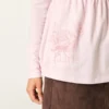 Haut babydoll à manches longues et motif graphique Haut babydoll à manches longues et motif graphique