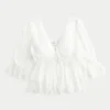 Haut babydoll à manches trois-quarts Haut babydoll à manches trois-quarts