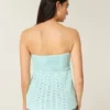 Haut babydoll sans bretelles facile à enfiler, style crochet