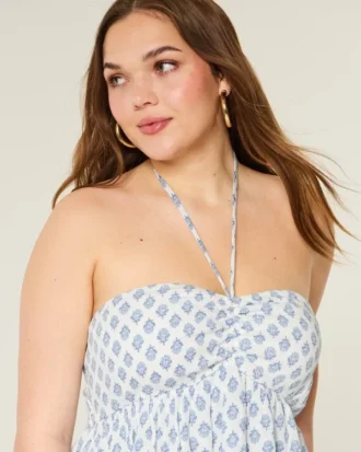 Haut babydoll à volants et dos nu