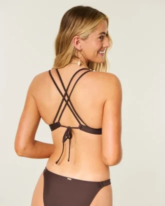 Haut de bikini à armatures et bretelles croisées dans le dos, orné de coquillages