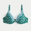 Haut de bikini à armatures et décolleté plongeant brodé