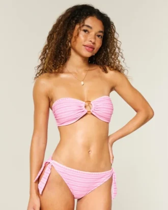 Haut de bikini bandeau à anneaux