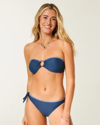 Haut de bikini bandeau à anneaux
