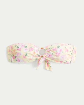 Haut de bikini bandeau à anneaux