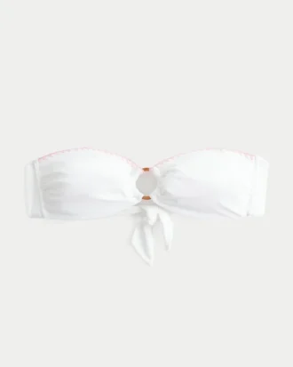 Haut de bikini bandeau à anneaux