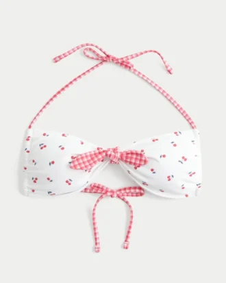 Haut de bikini bandeau à nouer sur le devant