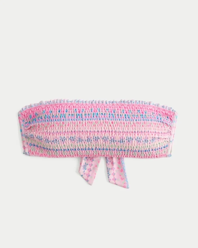 Haut de bikini bandeau smocké