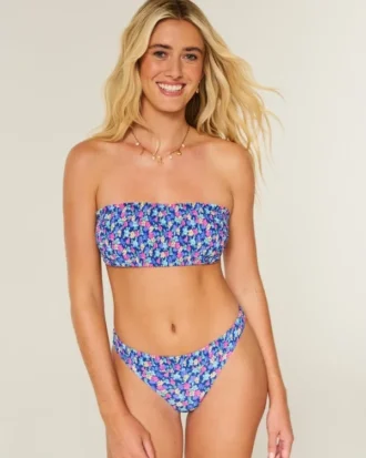 Haut de bikini bandeau smocké