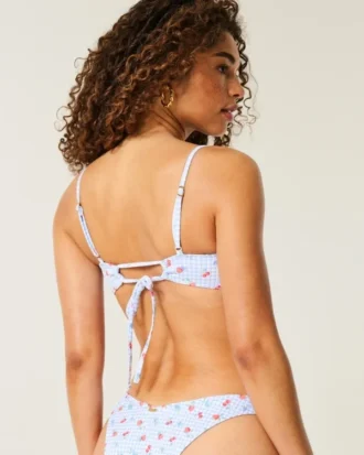 Haut de bikini échancré côtelé