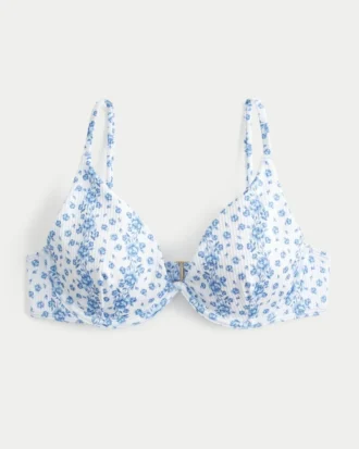 Haut de bikini plongeant à armatures et côtes