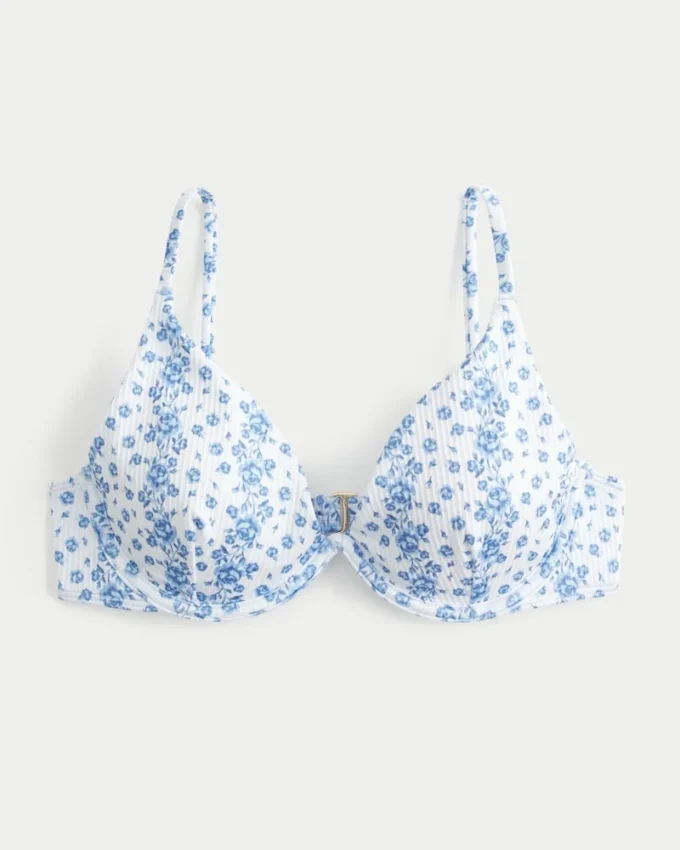 Haut de bikini plongeant à armatures et côtes Haut de bikini plongeant à armatures et côtes