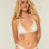 Haut de bikini triangle à bordure style crochet Haut de bikini triangle à bordure style crochet