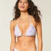 Haut de bikini triangle à bordure style crochet Haut de bikini triangle à bordure style crochet