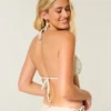 Haut de bikini triangle à bordure style crochet Haut de bikini triangle à bordure style crochet