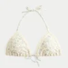 Haut de bikini triangle à bordure style crochet Haut de bikini triangle à bordure style crochet