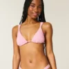 Haut de bikini triangle à bretelles smockées Haut de bikini triangle à bretelles smockées