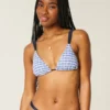 Haut de bikini triangle à bretelles smockées Haut de bikini triangle à bretelles smockées