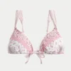 Haut de bikini triangle à bretelles smockées Haut de bikini triangle à bretelles smockées
