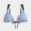 Haut de bikini triangle à bretelles smockées Haut de bikini triangle à bretelles smockées