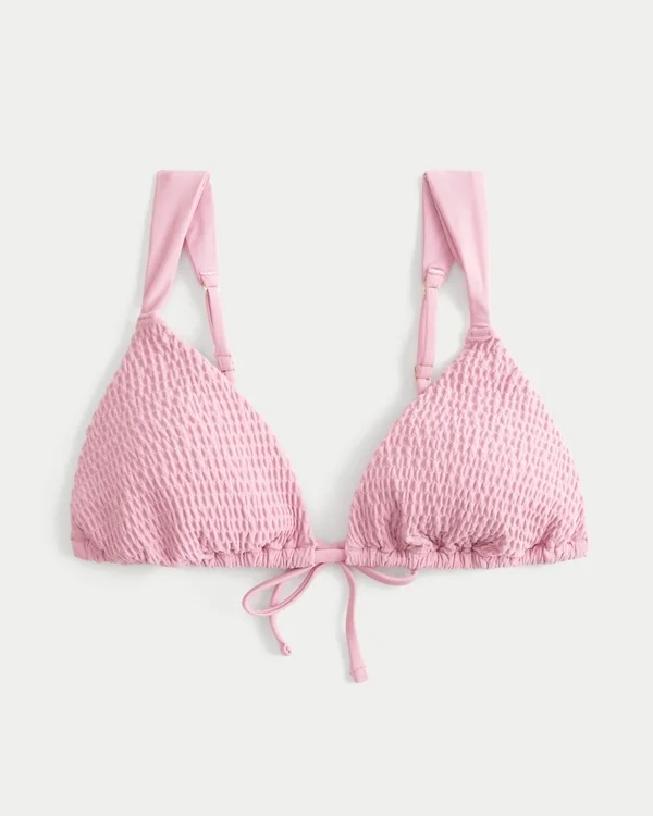 Haut de bikini triangle à bretelles smockées Haut de bikini triangle à bretelles smockées