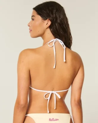 Haut de bikini triangle à dos nu avec imprimé Spring Break