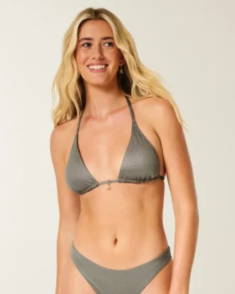 Haut de bikini triangle multi-positions scintillant