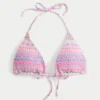 Haut de bikini triangle à smocks et dos nu Haut de bikini triangle à smocks et dos nu