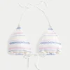 Haut de bikini triangle à smocks et dos nu Haut de bikini triangle à smocks et dos nu