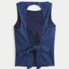 Haut en denim dos nu Haut en denim dos nu