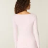 Haut à manches longues sans coutures et encolure en V Haut à manches longues sans coutures et encolure en V
