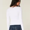 Haut sans coutures à encolure dégagée Haut sans coutures à encolure dégagée