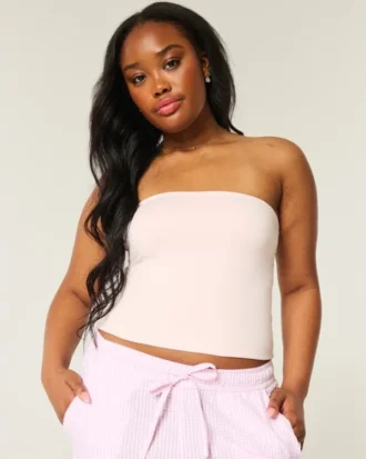 Haut tube en tissu extensible et sans coutures