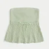 Haut tube sans bretelles style crochet Haut tube sans bretelles style crochet
