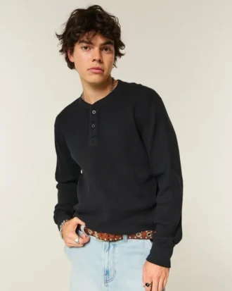 Henley thermique décontracté