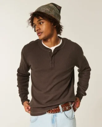 Henley thermique décontracté