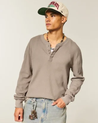 Henley thermique décontracté