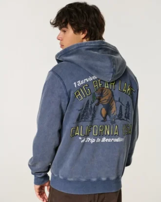 Holiday Vault Release Sweat à capuche zippé avec motif Big Bear Lake