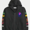 Hollister x Taco Bell Sweat à capuche zippé graphique Boxy Hollister x Taco Bell Sweat à capuche zippé graphique Boxy