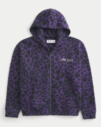 Hollister x Taco Bell Sweat à capuche zippé graphique Boxy
