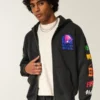 Hollister x Taco Bell Sweat à capuche zippé graphique Boxy Hollister x Taco Bell Sweat à capuche zippé graphique Boxy