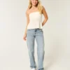 Jean ample taille basse délavage moyen Jean ample taille basse délavage moyen