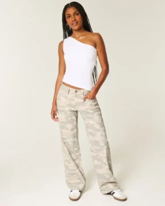Jean baggy camouflage Y2K taille basse