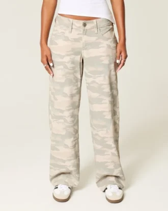 Jean baggy camouflage Y2K taille basse