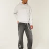 Jean baggy délavé noir avec motif étoile