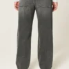 Jean baggy délavé noir avec motif étoile