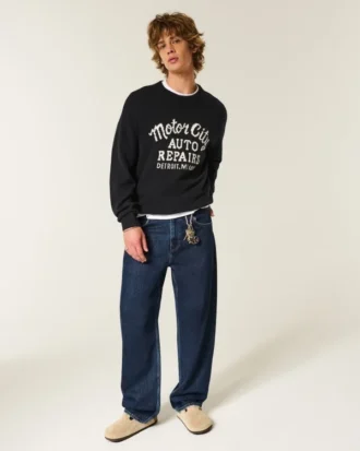 Jean baggy foncé délavé